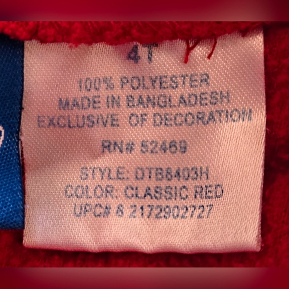 VEUC - Vintage Mickey Mouse Fleece Hoodie; from Disney Store; Size 4; Red - Picture 5 of 12